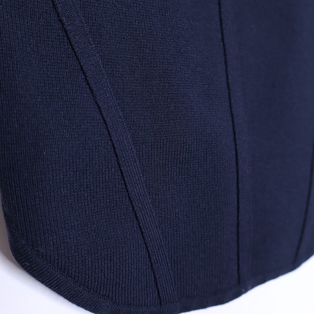 BABATON Sculpt Knit Bustier Tank Navy Blue Squareneck Cropped Top Women's S - Picture 6 of 10